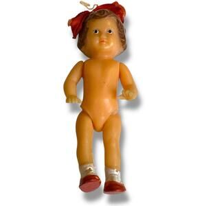 Vintage ARI German Rubber Doll 1020 August Riedeler 3" Girl Miniature